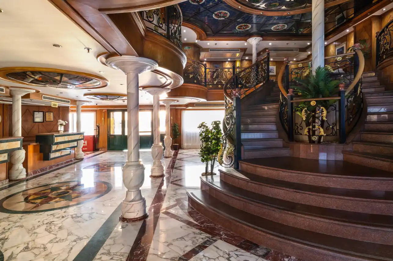 Lobby of the MS Nile Crown II Nile Cruise Nile cruise